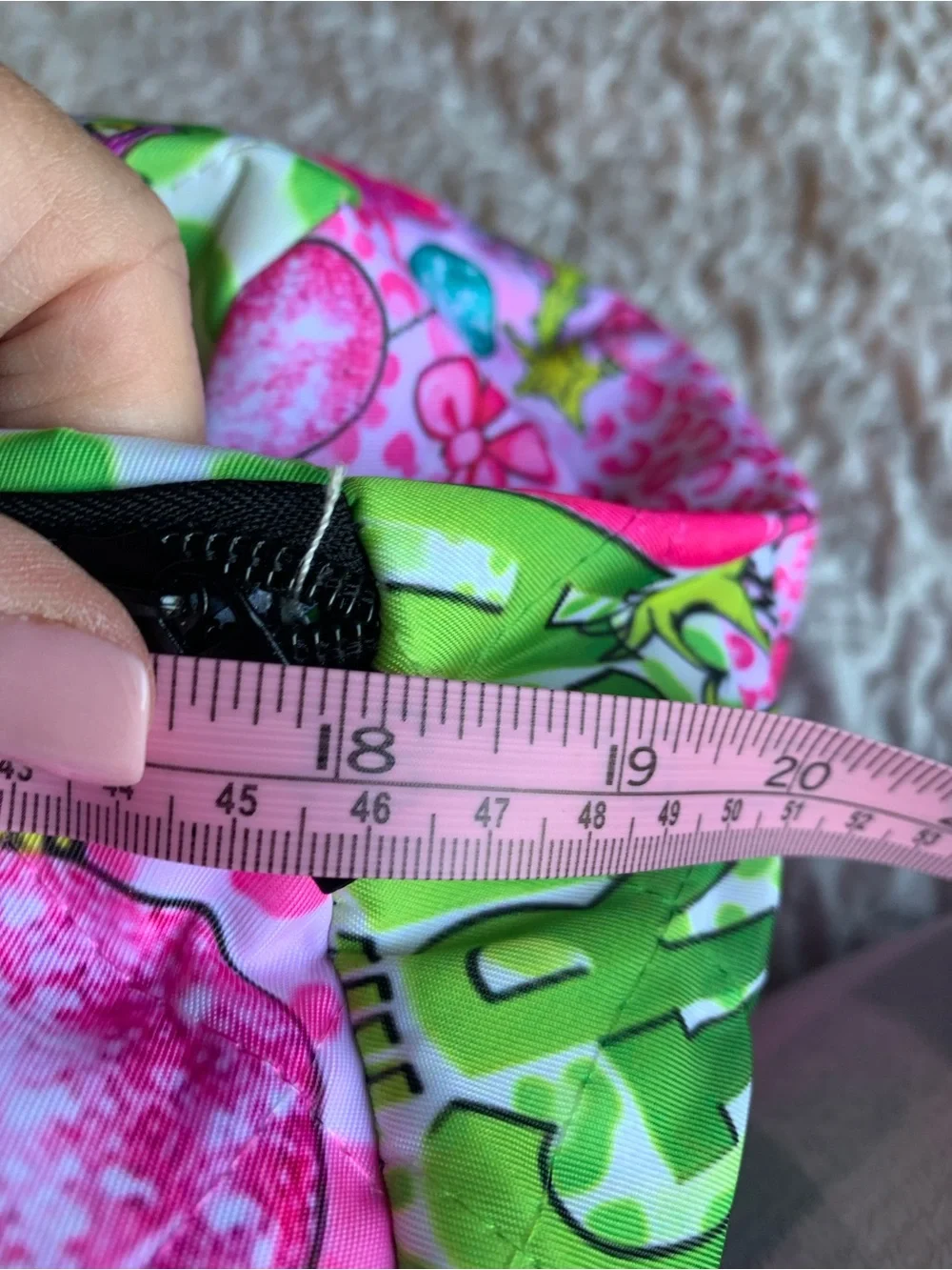 The Grinch Pink Duffle Bag with Black Straps